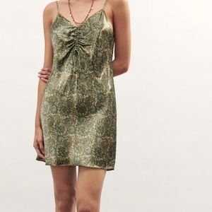 Zara: satin effect print dress